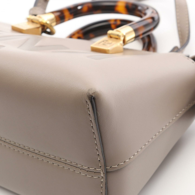 FENDI By The Way 迷你肩斜背包 8BS067 ABVL 皮革 米色 二手-7