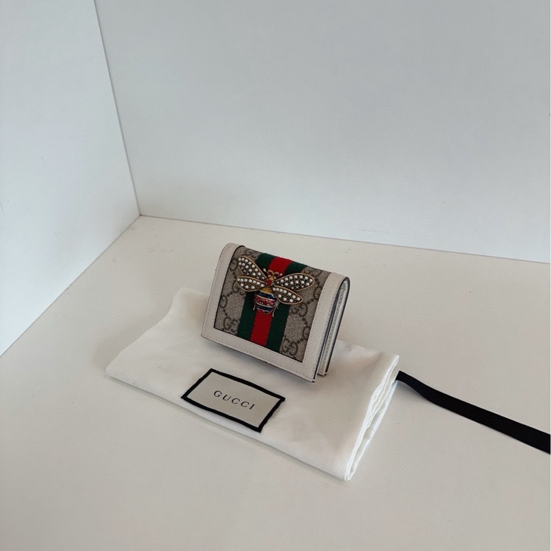 【98新未使用品🆕】Gucci  小蜜蜂老花短款錢包 卡包-3