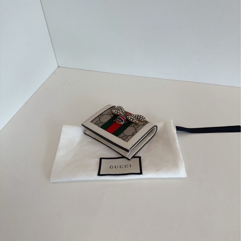 【98新未使用品🆕】Gucci  小蜜蜂老花短款錢包 卡包-5
