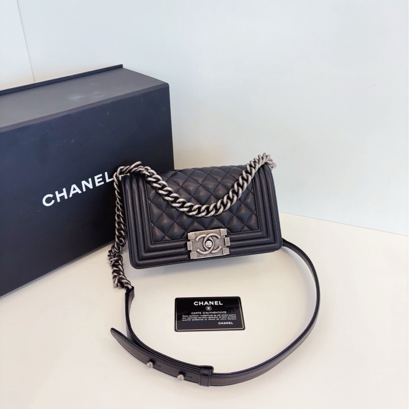 【99新🆕】Chanel Leboy 黑銀荔枝牛皮 小號  small 斜挎包-1