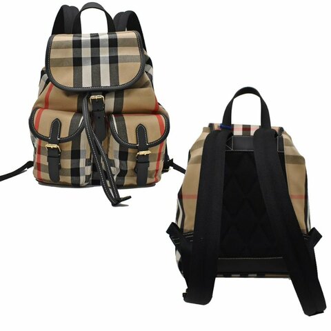 【門市全新現貨】BURBERRY Enfield 經典格紋棉布後背包 (附原廠防塵袋)