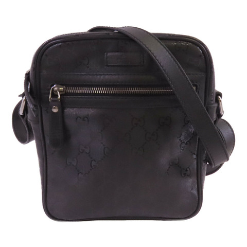 GUCCI 塗層帆布Shoulder Bag銀扣肩背袋