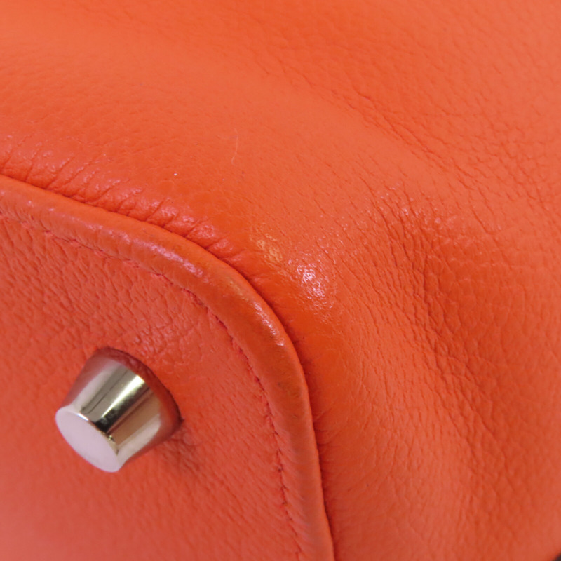 HERMES Everⅽolor皮革Tool Box 20銀扣手挽肩背兩用袋Orange Poppy-8