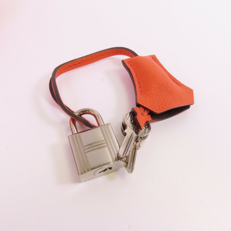 HERMES Everⅽolor皮革Tool Box 20銀扣手挽肩背兩用袋Orange Poppy-9