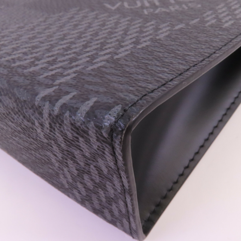 LOUIS VUITTON Damier Graphite Pochette Voyage銀扣手拿包-6
