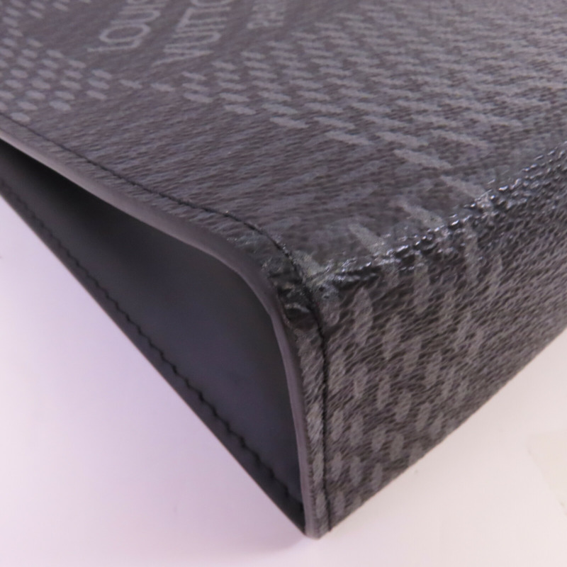 LOUIS VUITTON Damier Graphite Pochette Voyage銀扣手拿包-7