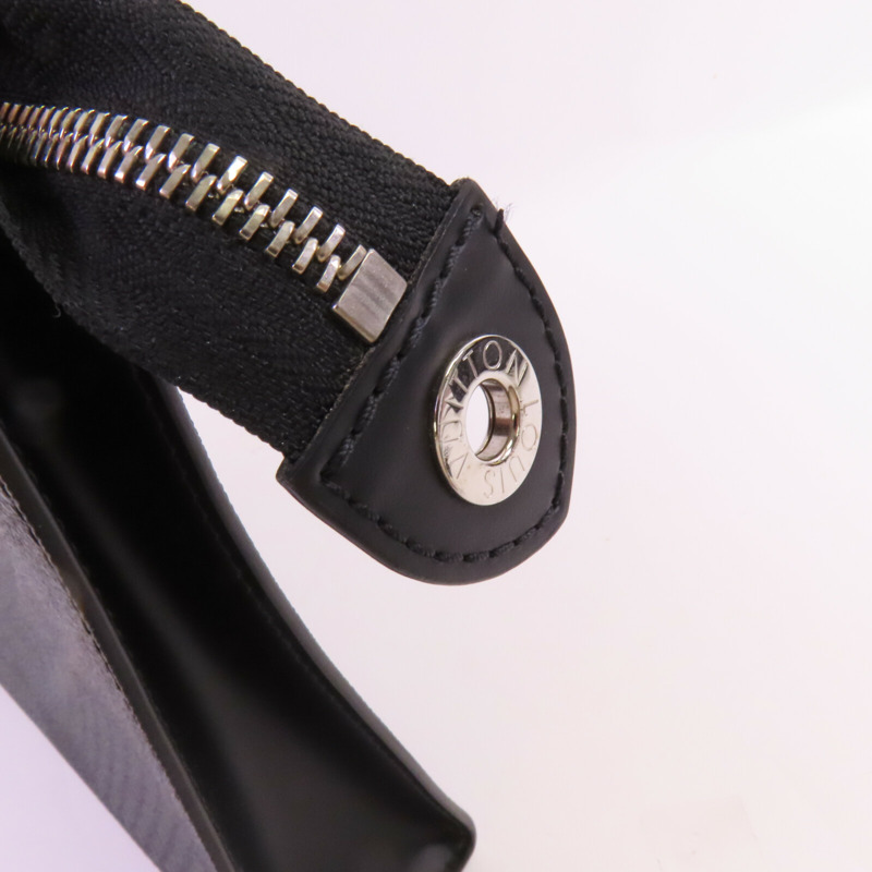 LOUIS VUITTON Damier Graphite Pochette Voyage銀扣手拿包-9
