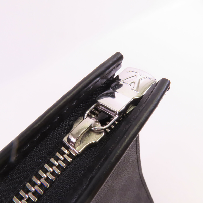 LOUIS VUITTON Damier Graphite Pochette Voyage銀扣手拿包-10