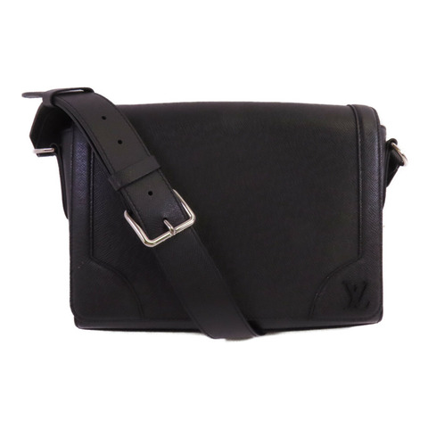 LOUIS VUITTON Taiga New Flap Messenger Bag銀扣肩背袋