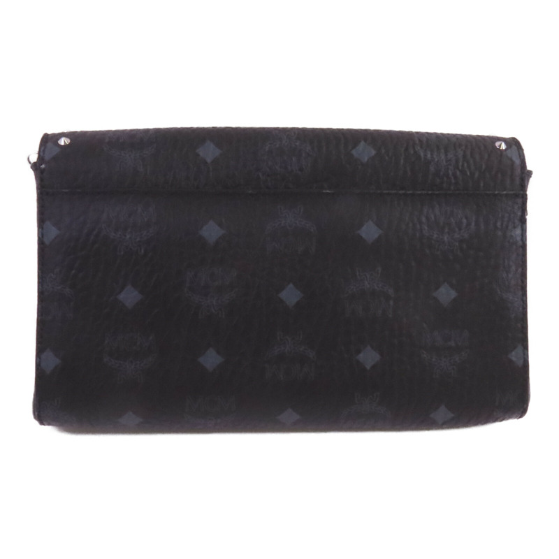 MCM 塗層帆布Visetos Tracy Crossbody銀扣鏈帶肩背袋-1