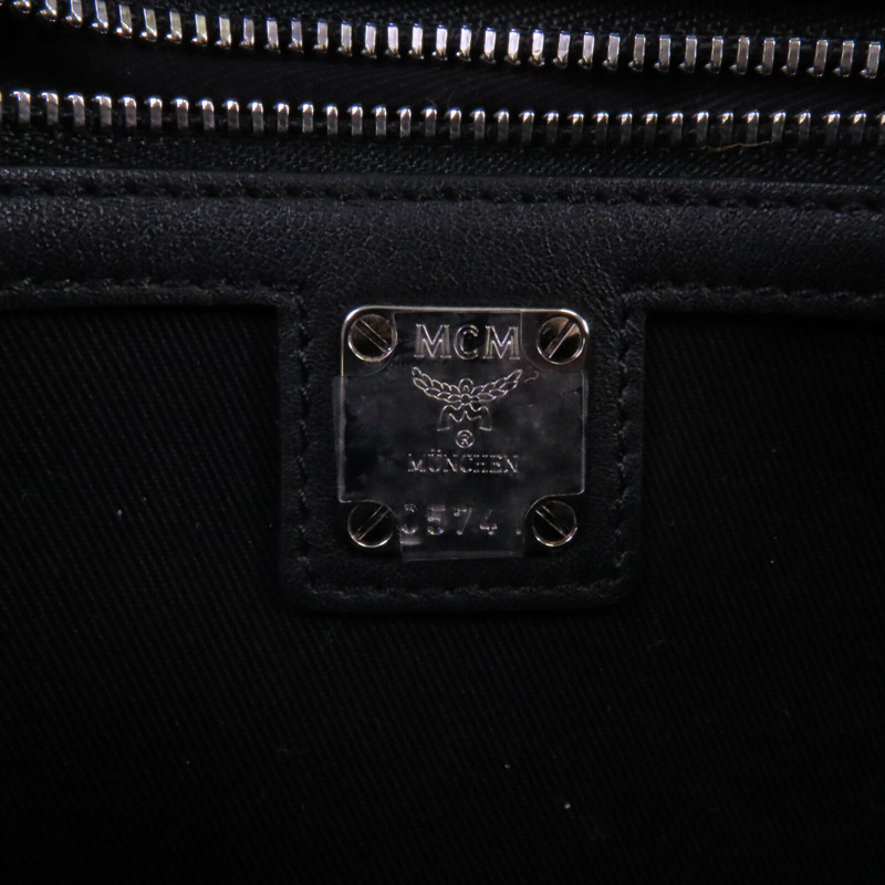 MCM 塗層帆布Visetos Tracy Crossbody銀扣鏈帶肩背袋-13