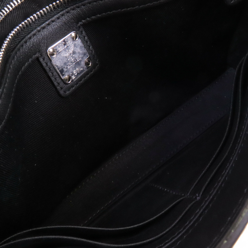 MCM 塗層帆布Visetos Tracy Crossbody銀扣鏈帶肩背袋-14