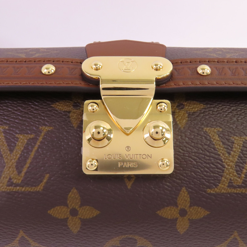 LOUIS VUITTON Monogram Papillon Trunk金扣鏈帶手挽肩背兩用袋-9