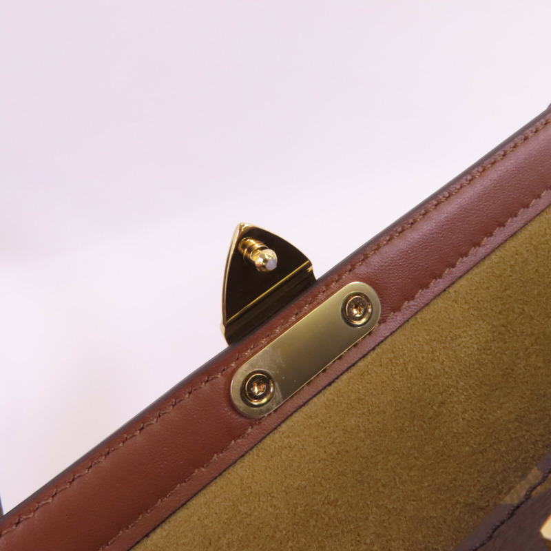 LOUIS VUITTON Monogram Papillon Trunk金扣鏈帶手挽肩背兩用袋-10