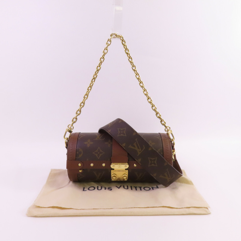 LOUIS VUITTON Monogram Papillon Trunk金扣鏈帶手挽肩背兩用袋-14