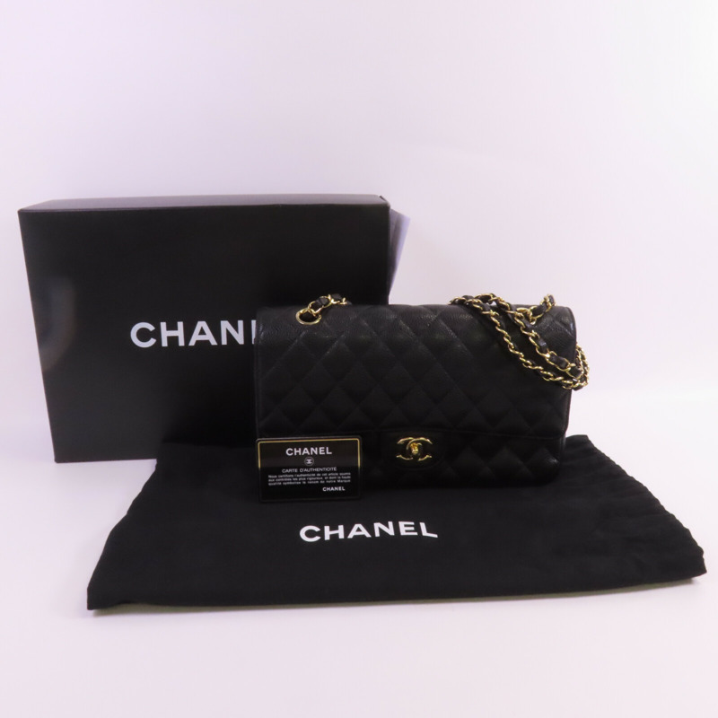 CHANEL 牛皮皮革Classic 25金扣鏈帶肩背袋-16