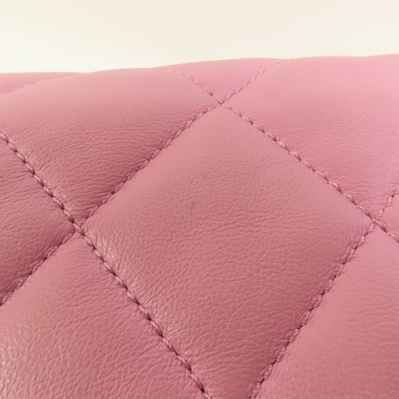 CHANEL 羊皮皮革Chain Shoulder金扣鏈帶肩背袋-14