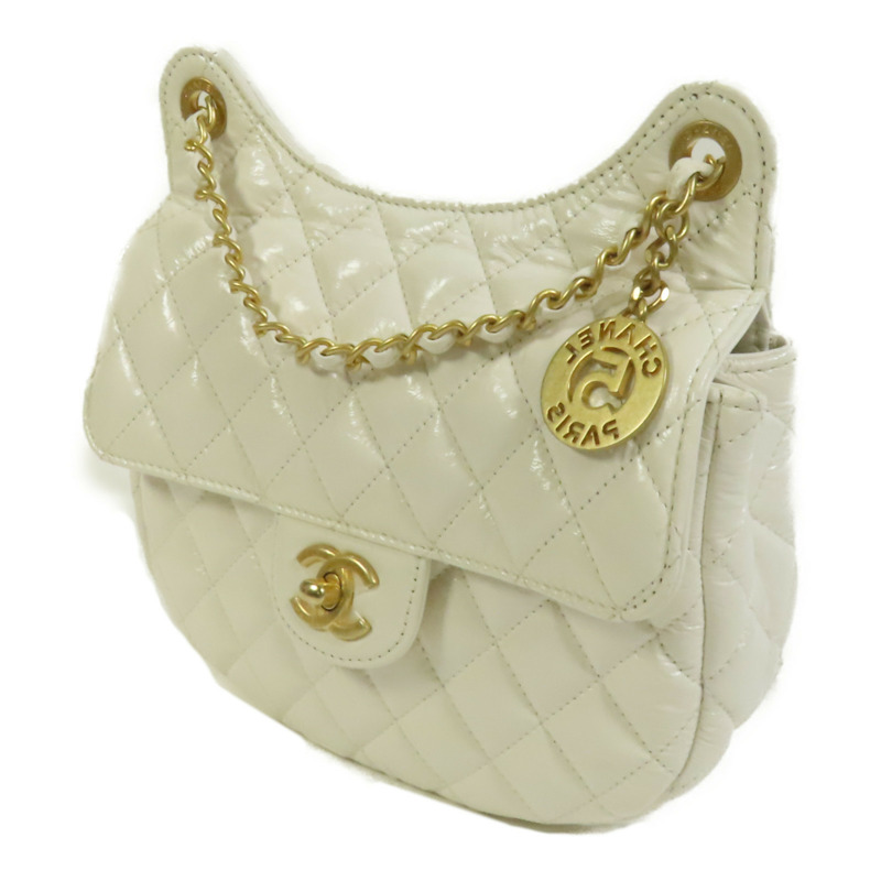 CHANEL 牛皮皮革24C 金扣手挽肩背兩用袋-1