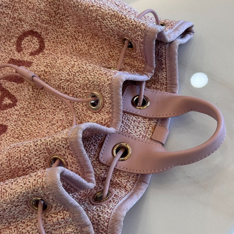 *SHIHNA名牌精品* CHANEL Deauville Backpack 粉色毛呢 牛皮 後背包-2