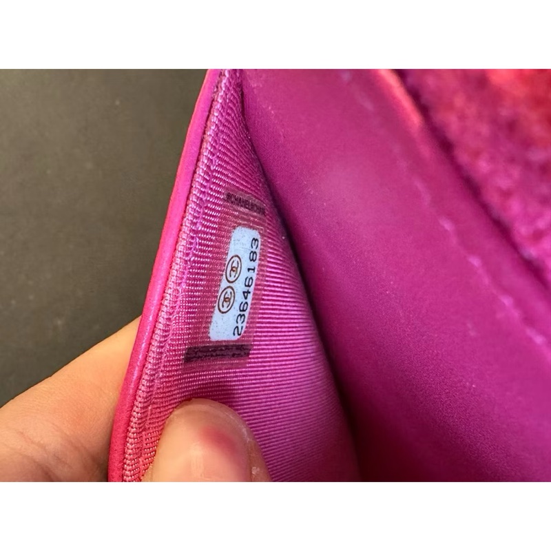 Chanel woc 稀有藍色拼色桃紅色/極新二手品/保卡/購買證明/盒子都在-16