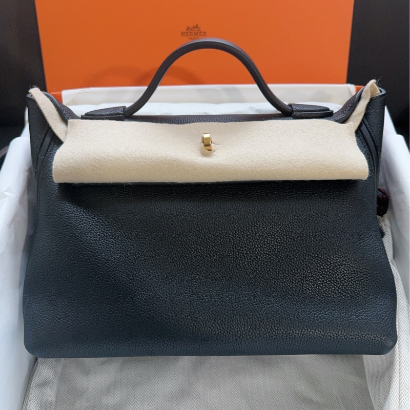 Hermes爱马仕 2424 小号黑金扣 Togo皮-1