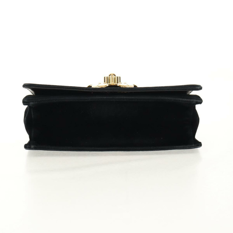 【日本直送】PRADA 鏈條肩背包 絲絨 黑色 金色 正品 156179V-4