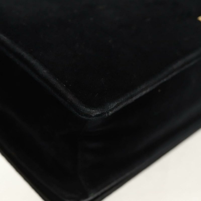 【日本直送】PRADA 鏈條肩背包 絲絨 黑色 金色 正品 156179V-15