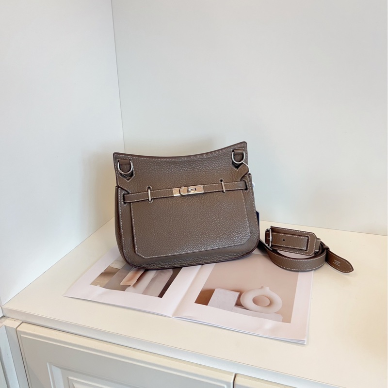 【98新🆕】Hermes 吉普賽Jypsiere28 大象灰銀扣 單肩包-0