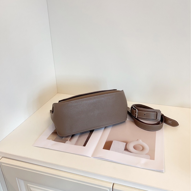 【98新🆕】Hermes 吉普賽Jypsiere28 大象灰銀扣 單肩包-3