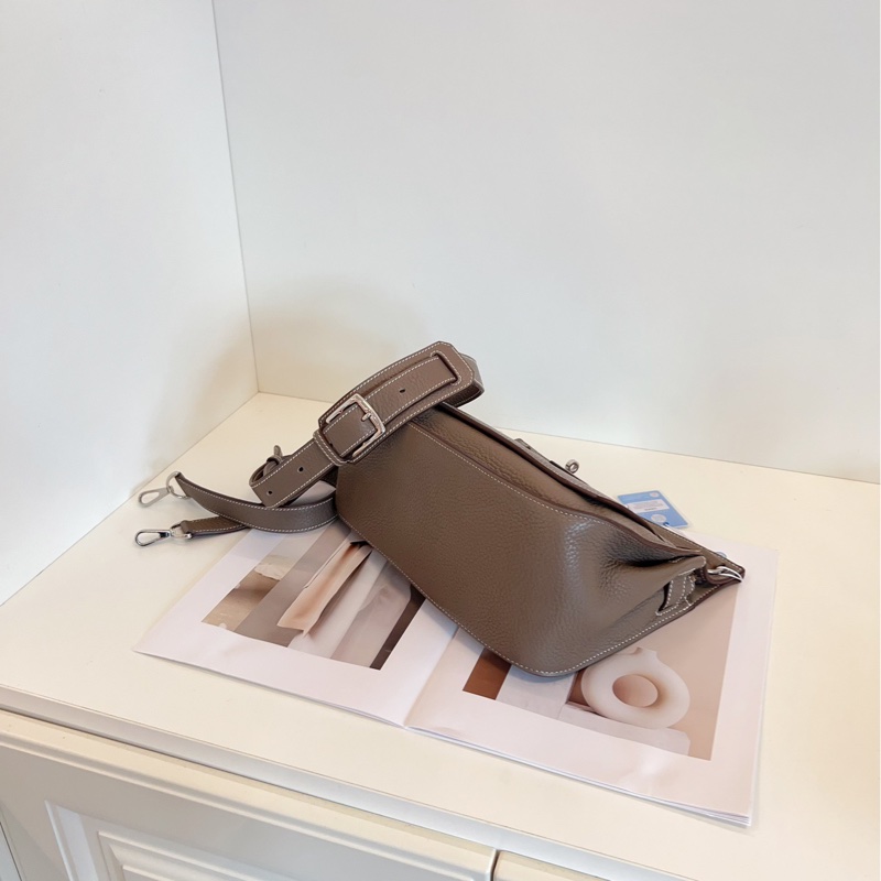 【98新🆕】Hermes 吉普賽Jypsiere28 大象灰銀扣 單肩包-4