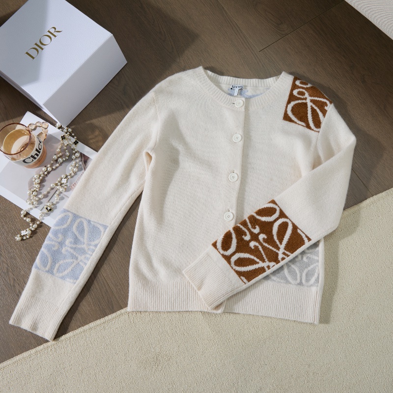 ❤️ LOEWE 氣質百搭款 LOGO款開衫毛衣-0