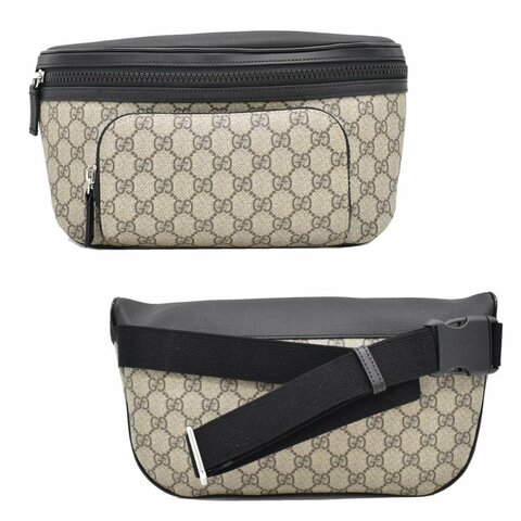 【門市全新現貨】GUCCI  GG Supreme 塗層帆布防刮胸包腰包 779843 (附原廠防塵袋)