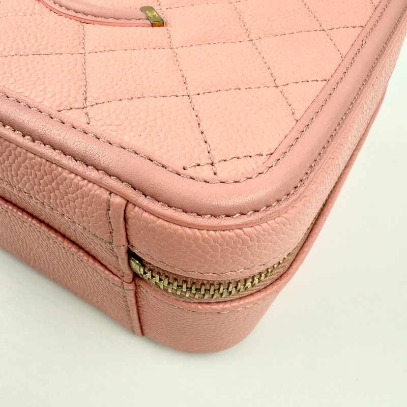 CHANEL - 粉色荔枝皮CC Filigree Vanity Case相機包-8