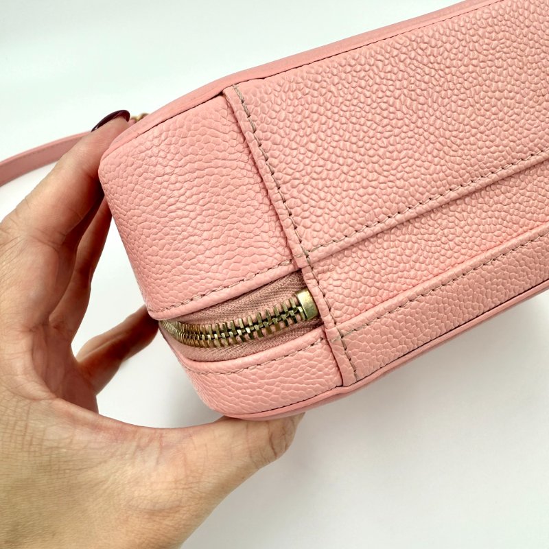 CHANEL - 粉色荔枝皮CC Filigree Vanity Case相機包-11