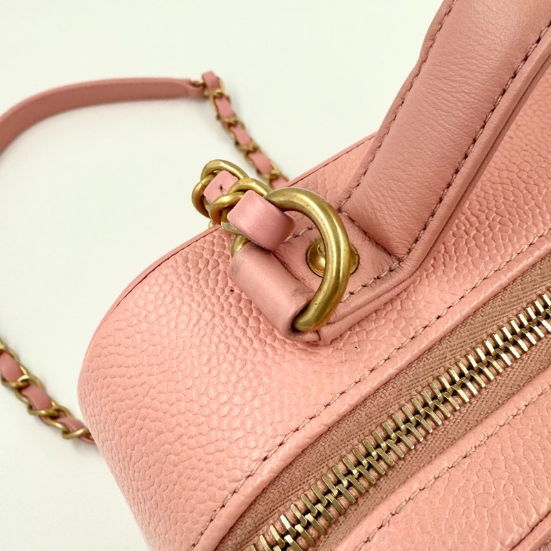 CHANEL - 粉色荔枝皮CC Filigree Vanity Case相機包-17