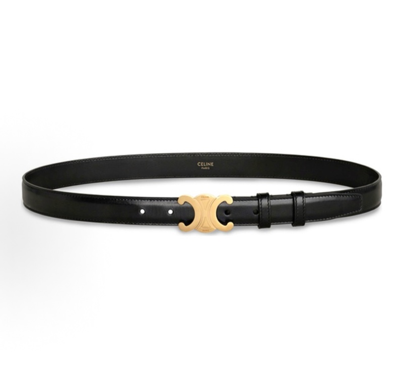 CELINE賽琳 TRIOMPH凱旋門牛皮腰帶 女款 黑色 寛 2.5cm-5