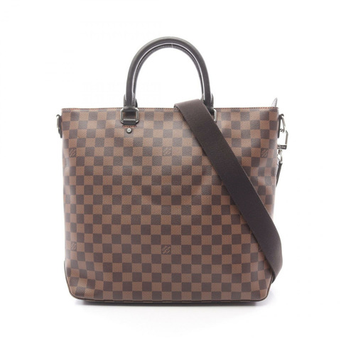 路易威登 Jake 手提包 N41559 Damier 皮革棕色 Ebene 二手男式