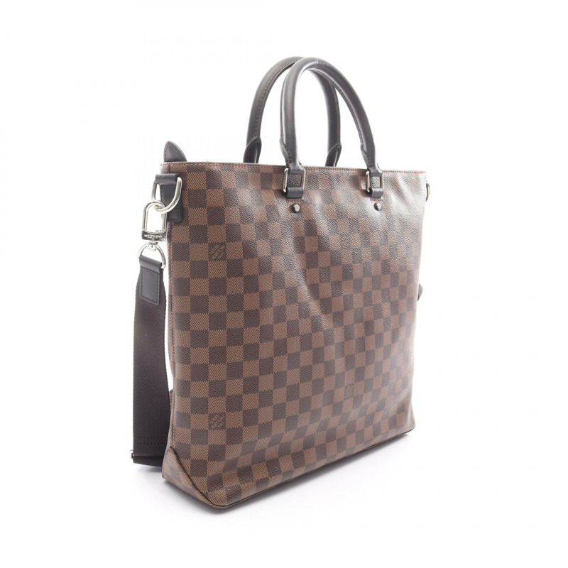 路易威登 Jake 手提包 N41559 Damier 皮革棕色 Ebene 二手男式-1