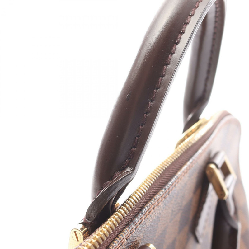 路易威登 Alma 手提包 N51131 Damier 皮革棕色 Ebene 二手女士-6