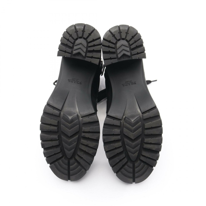 PRADA Re-Nylon 三角 Logo 尼龍皮革短靴 黑色 #36 二手 女款-3