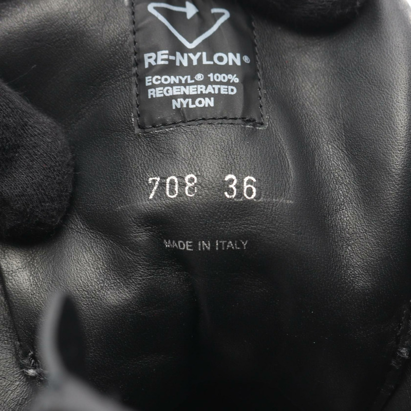 PRADA Re-Nylon 三角 Logo 尼龍皮革短靴 黑色 #36 二手 女款-5