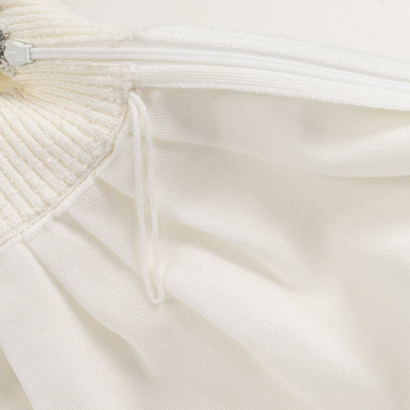 香奈兒 COCO 標誌紐扣半身裙 P45363K04769 黏膠纖維 白色 #38 二手女裝-9