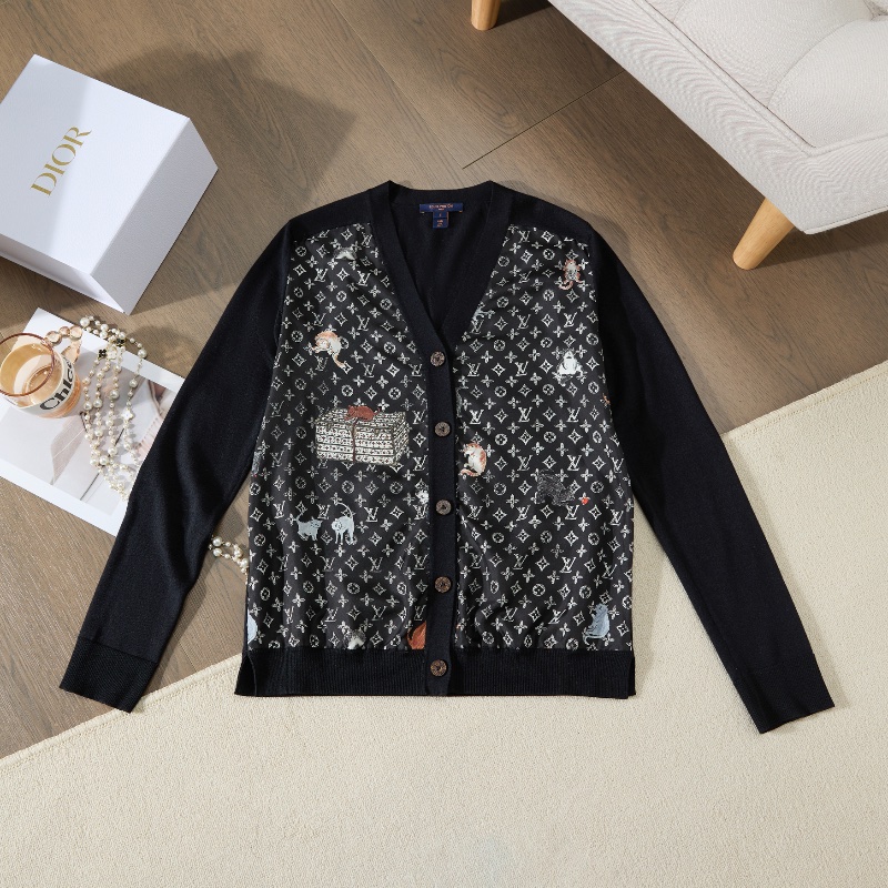❤️LV 滿印Logo 貓咪圖案 開衫毛衣-5