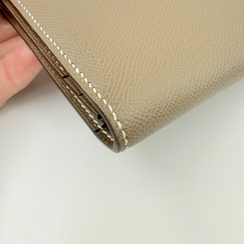 HERMES - 大象灰金釦Epsom Bearn 長夾-5