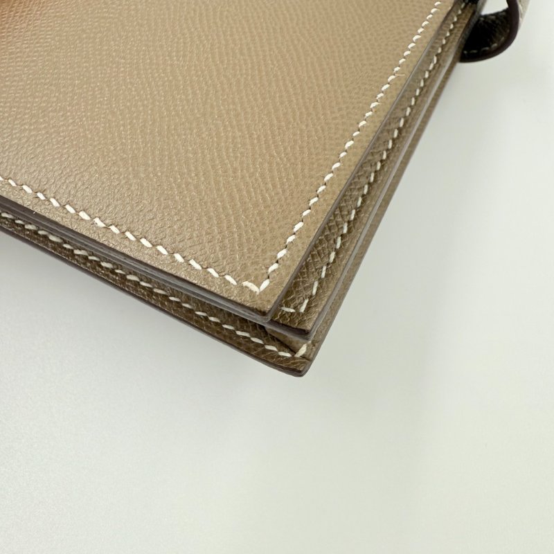 HERMES - 大象灰金釦Epsom Bearn 長夾-7