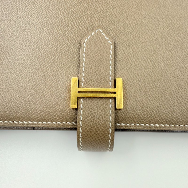 HERMES - 大象灰金釦Epsom Bearn 長夾-10