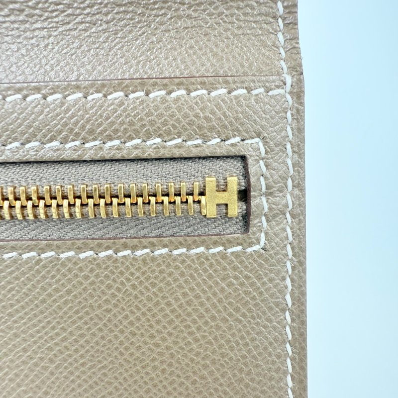HERMES - 大象灰金釦Epsom Bearn 長夾-14