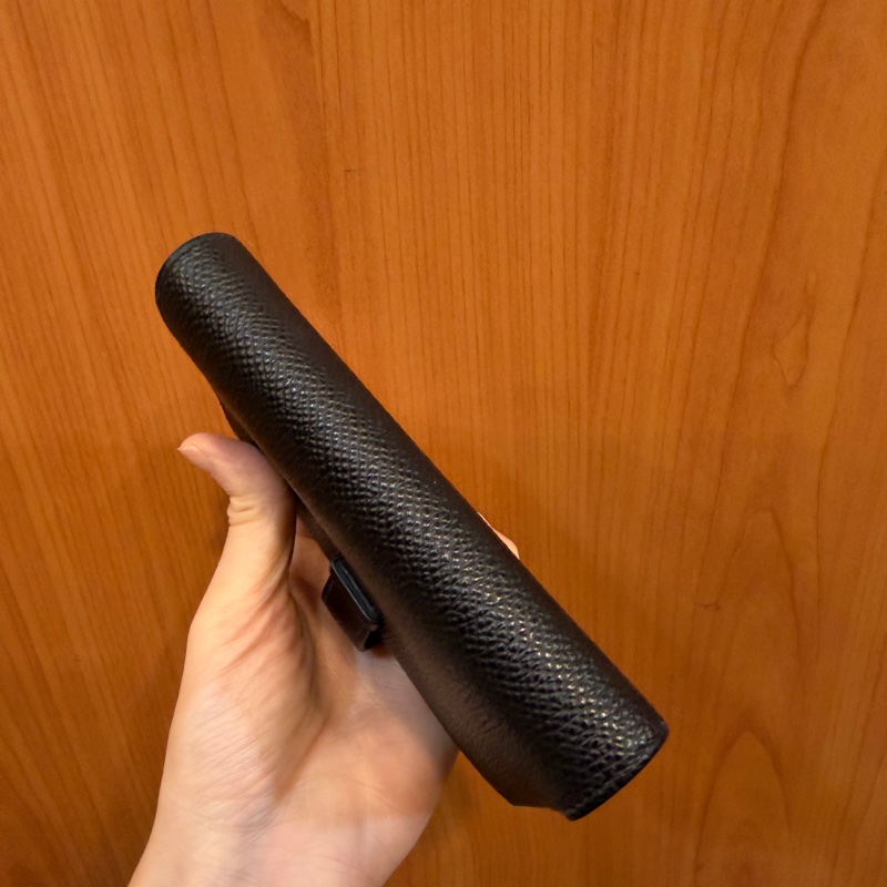 Hermes 黑Epsom皮銀釦Bearn短夾-7