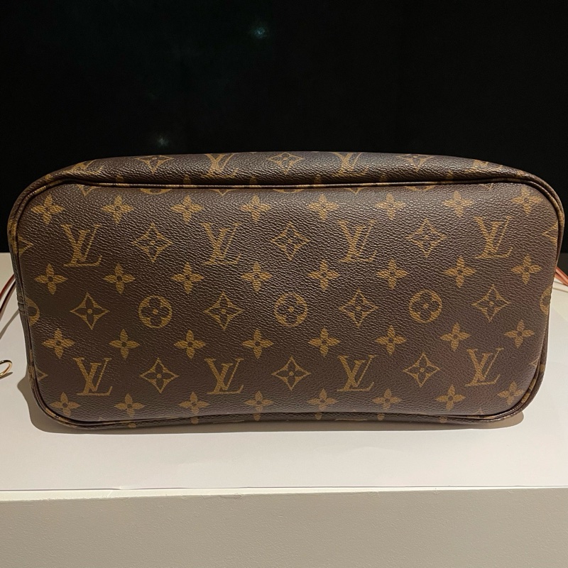 98新LV路易威登 neverfull中号购物袋托特包 玫红色内里-3