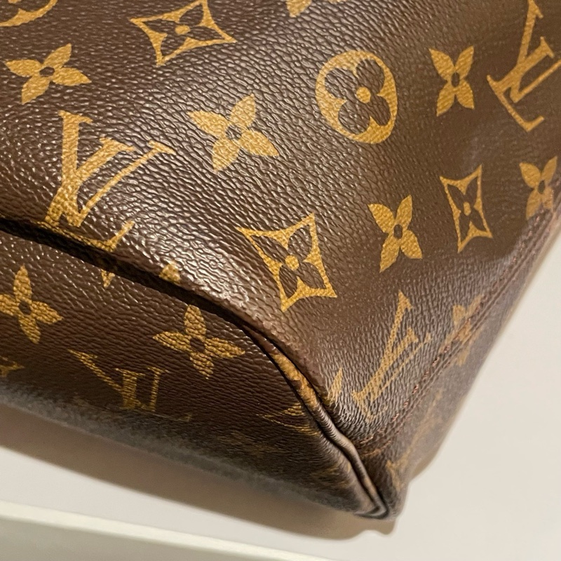 98新LV路易威登 neverfull中号购物袋托特包 玫红色内里-4